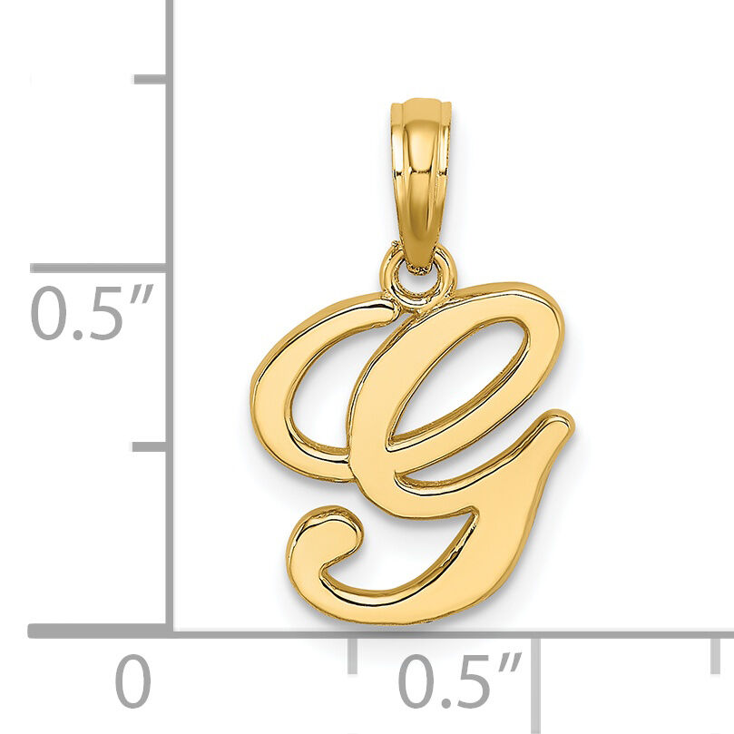 14KY Script Letter G Initial Pendant-K6422G