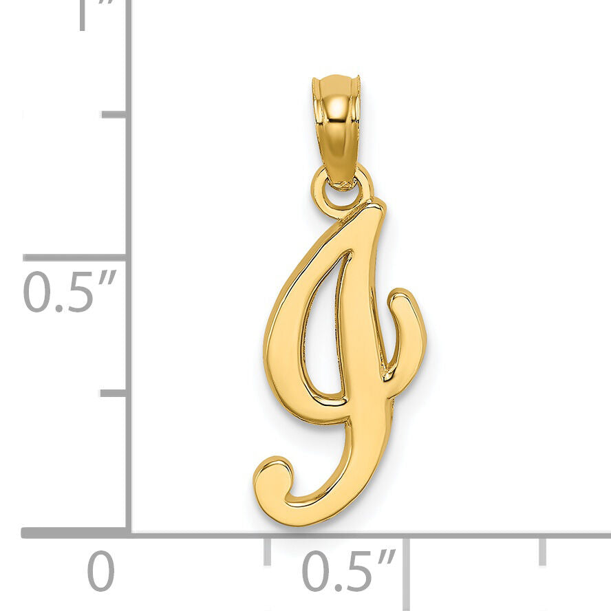 14KY Script Letter I Initial Pendant-K6422I