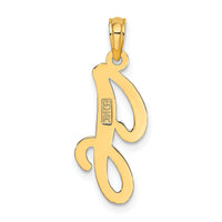14KY Script Letter J Initial Pendant-K6422J