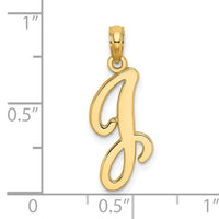 14KY Script Letter J Initial Pendant-K6422J