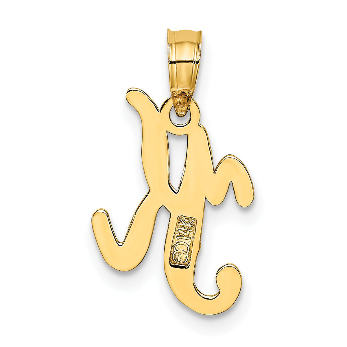 14KY Script Letter K Initial Pendant-K6422K
