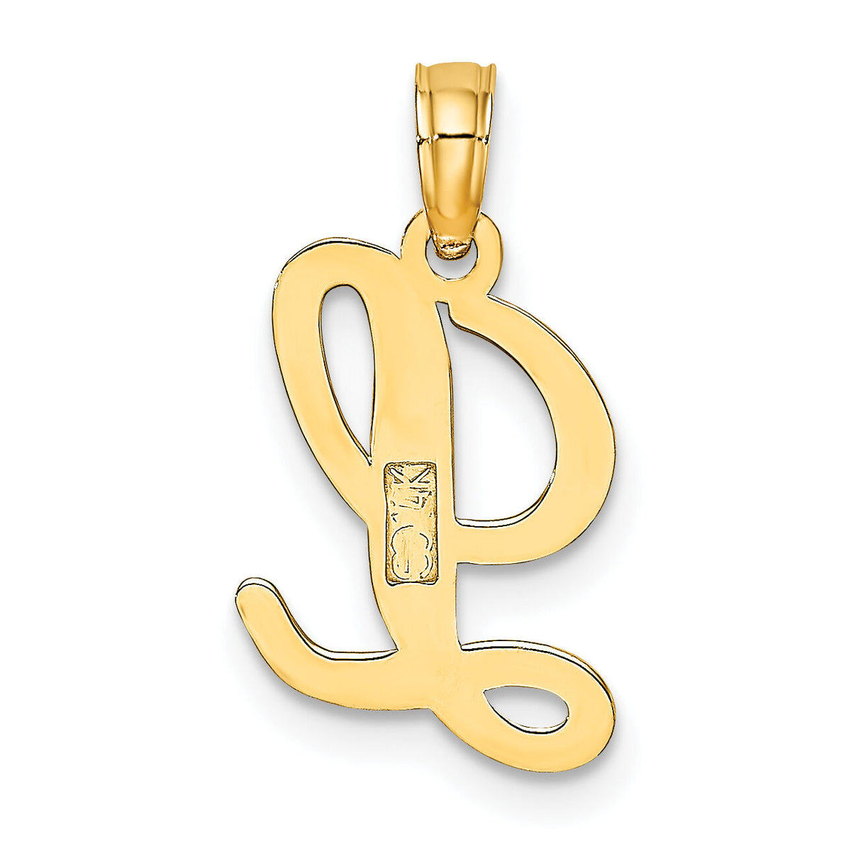 14KY Script Letter L Initial Pendant-K6422L