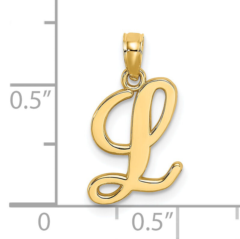 14KY Script Letter L Initial Pendant-K6422L