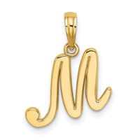 14KY Script Letter M Initial Pendant-K6422M