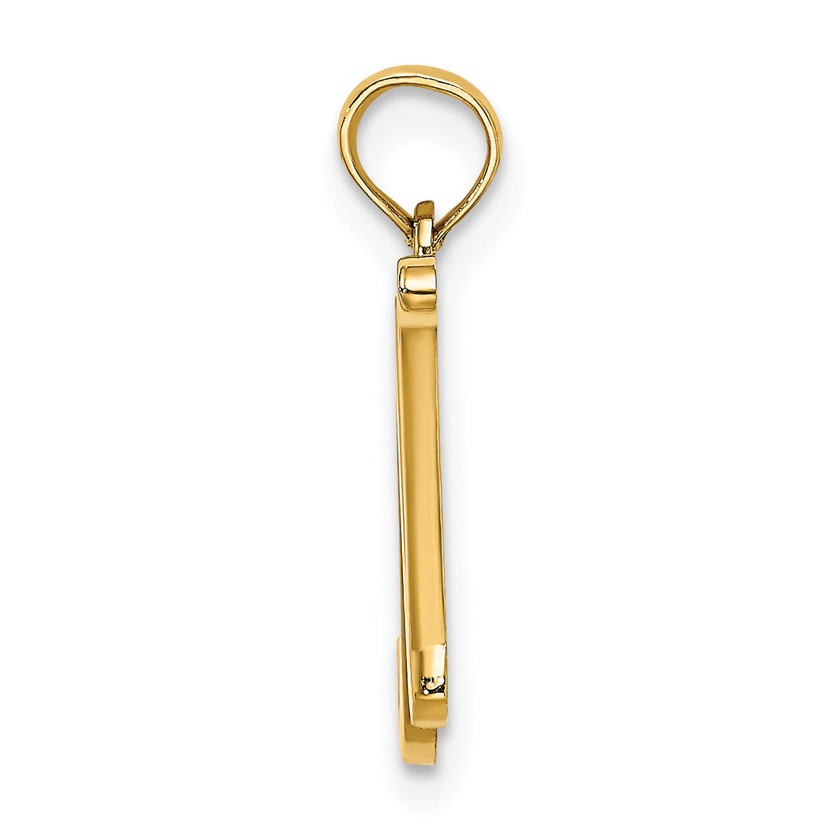 14KY Script Letter N Initial Pendant-K6422N