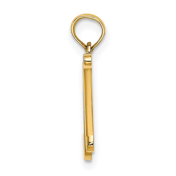 14KY Script Letter N Initial Pendant-K6422N