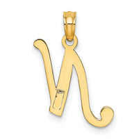 14KY Script Letter N Initial Pendant-K6422N