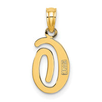 14KY Script Letter O Initial Pendant-K6422O