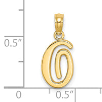14KY Script Letter O Initial Pendant-K6422O