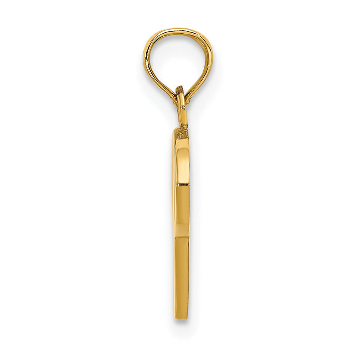 14KY Script Letter P Initial Pendant-K6422P