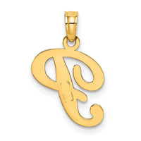 14KY Script Letter P Initial Pendant-K6422P