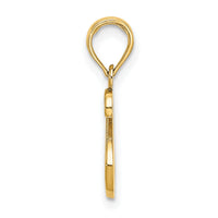 14KY Script Letter S Initial Pendant-K6422S