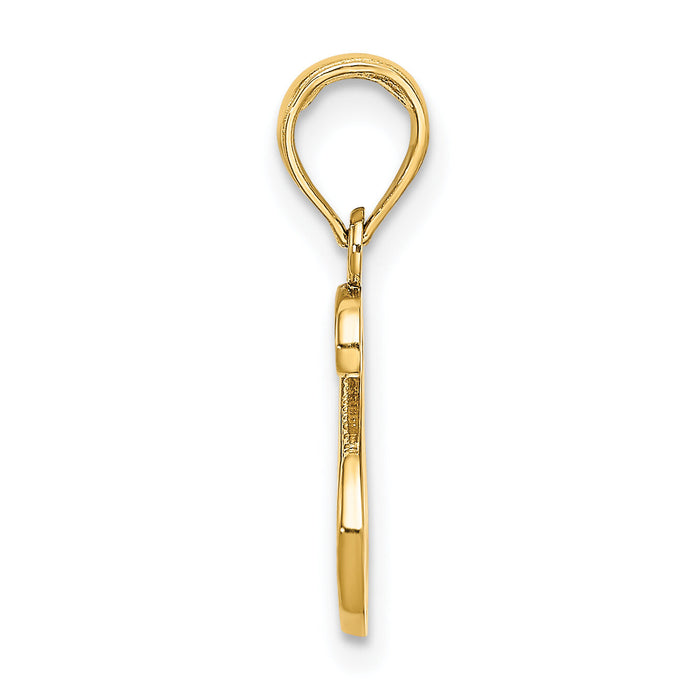 14KY Script Letter S Initial Pendant-K6422S
