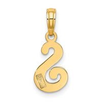 14KY Script Letter S Initial Pendant-K6422S