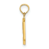 14KY Script Letter T Initial Pendant-K6422T