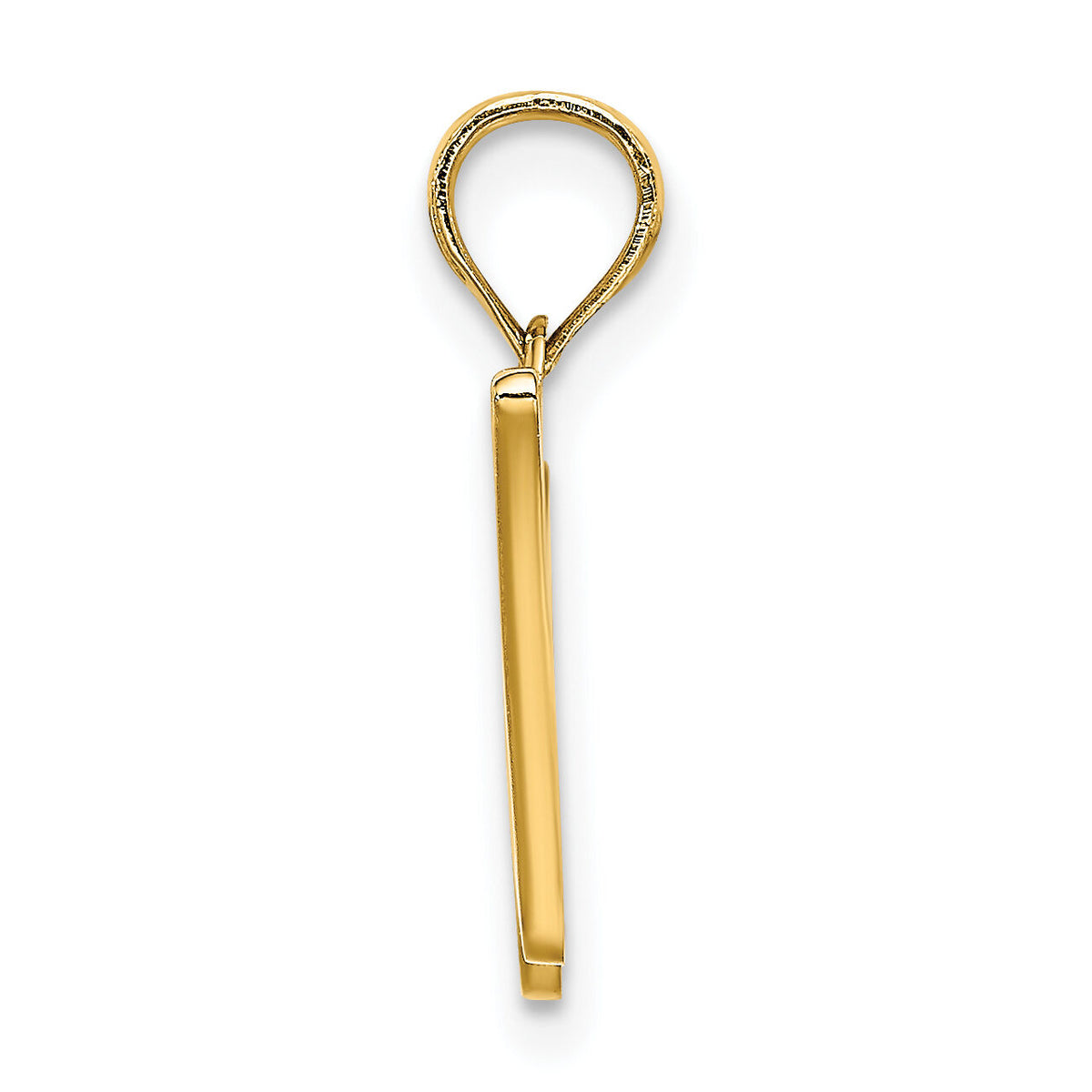 14KY Script Letter W Initial Pendant-K6422W