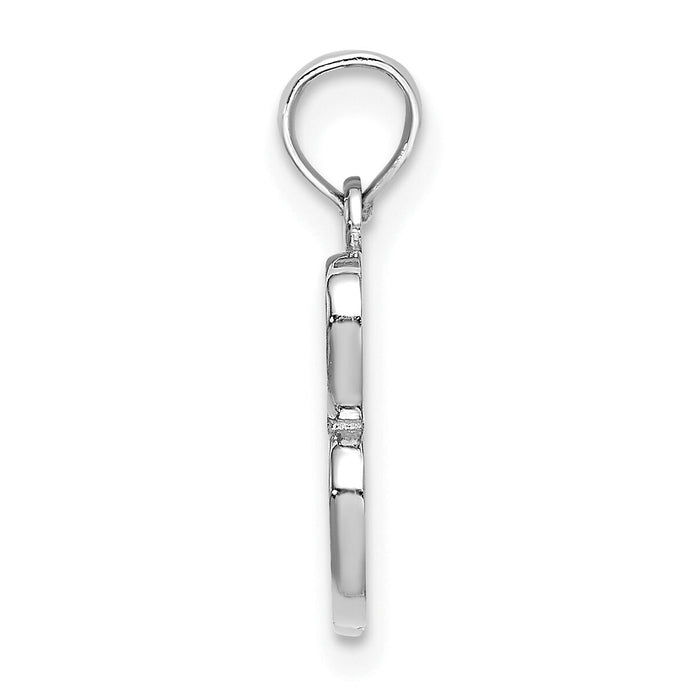 14KW White Gold Script Letter B Initial Pendant-K6422WB