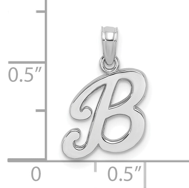 14KW White Gold Script Letter B Initial Pendant-K6422WB