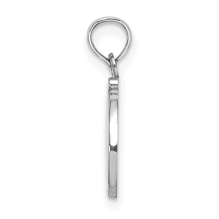 14KW White Gold Script Letter D Initial Pendant-K6422WD