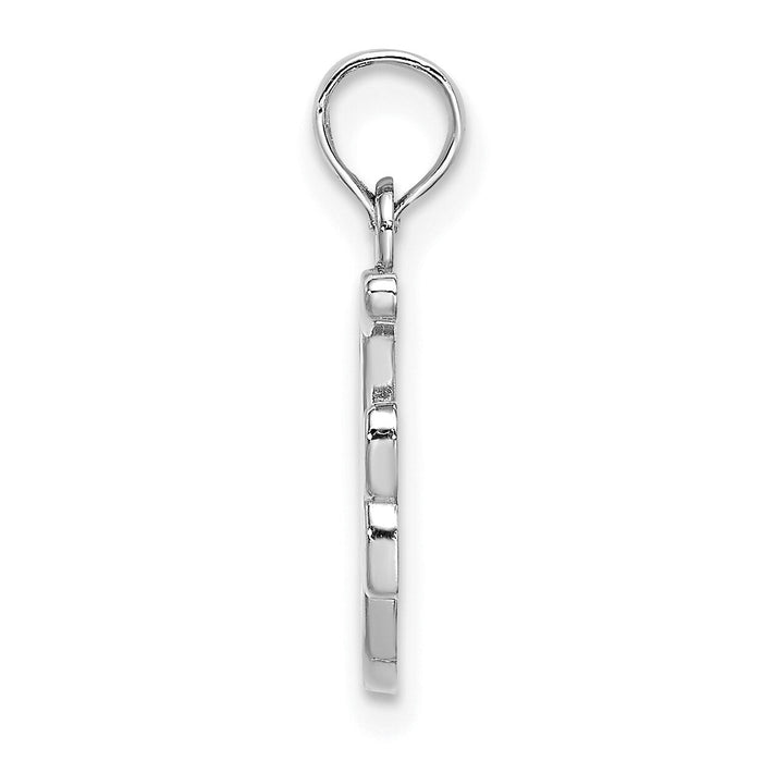 14KW White Gold Script Letter F Initial Pendant-K6422WF