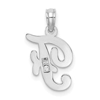 14KW White Gold Script Letter F Initial Pendant-K6422WF