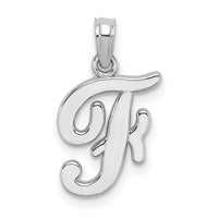 14KW White Gold Script Letter F Initial Pendant-K6422WF