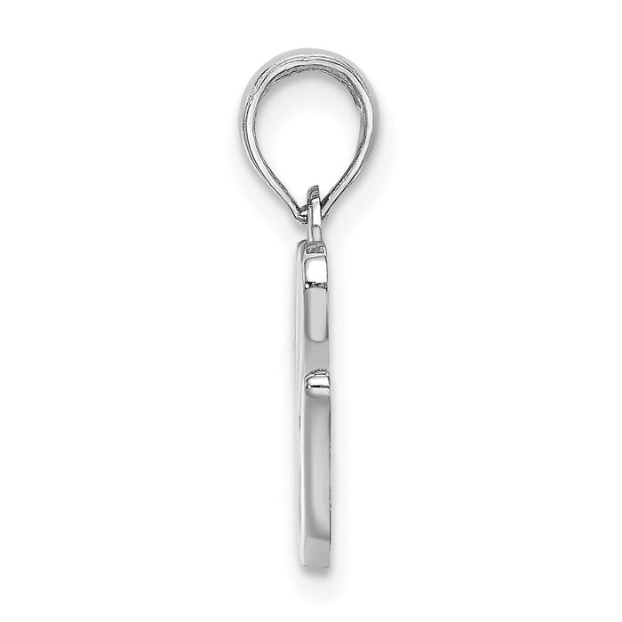 14KW White Gold Script Letter G Initial Pendant-K6422WG