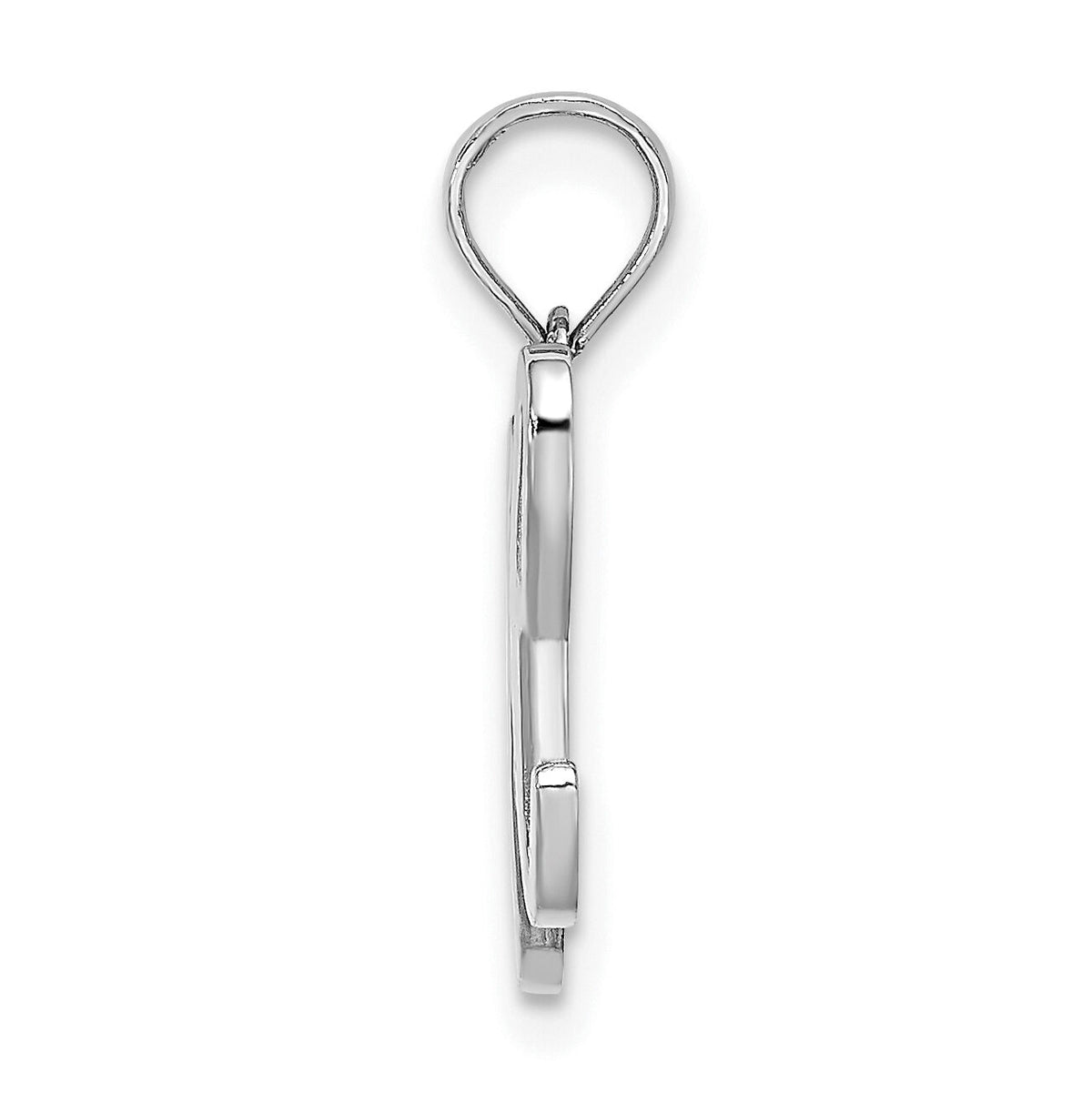 14KW White Gold Script Letter H Initial Pendant-K6422WH