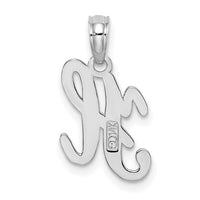 14KW White Gold Script Letter H Initial Pendant-K6422WH