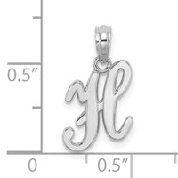 14KW White Gold Script Letter H Initial Pendant-K6422WH