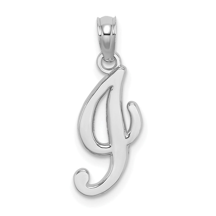 14KW White Gold Script Letter I Initial Pendant-K6422WI