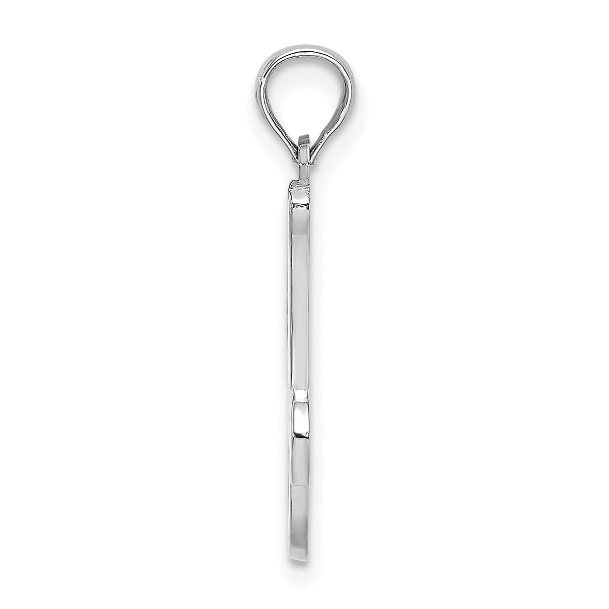 14KW White Gold Script Letter J Initial Pendant-K6422WJ