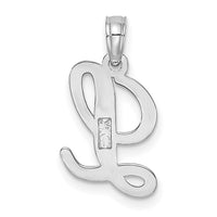 14KW White Gold Script Letter L Initial Pendant-K6422WL