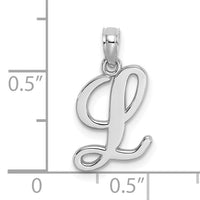 14KW White Gold Script Letter L Initial Pendant-K6422WL