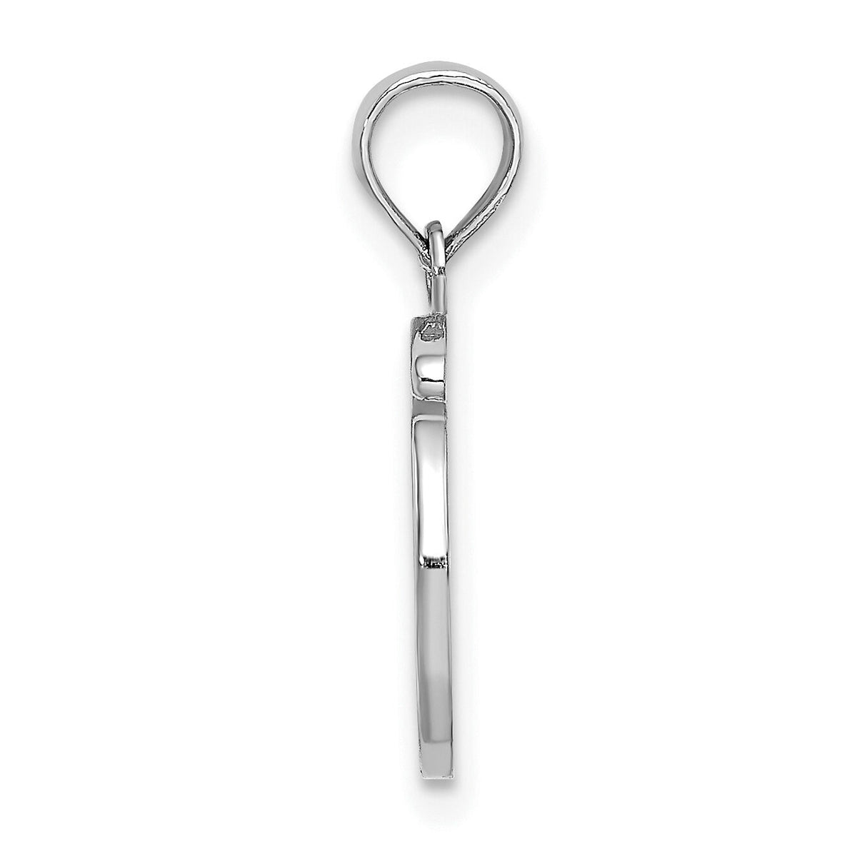 14KW White Gold Script Letter O Initial Pendant-K6422WO