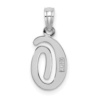 14KW White Gold Script Letter O Initial Pendant-K6422WO