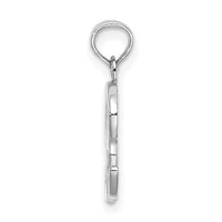 14KW White Gold Script Letter R Initial Pendant-K6422WR