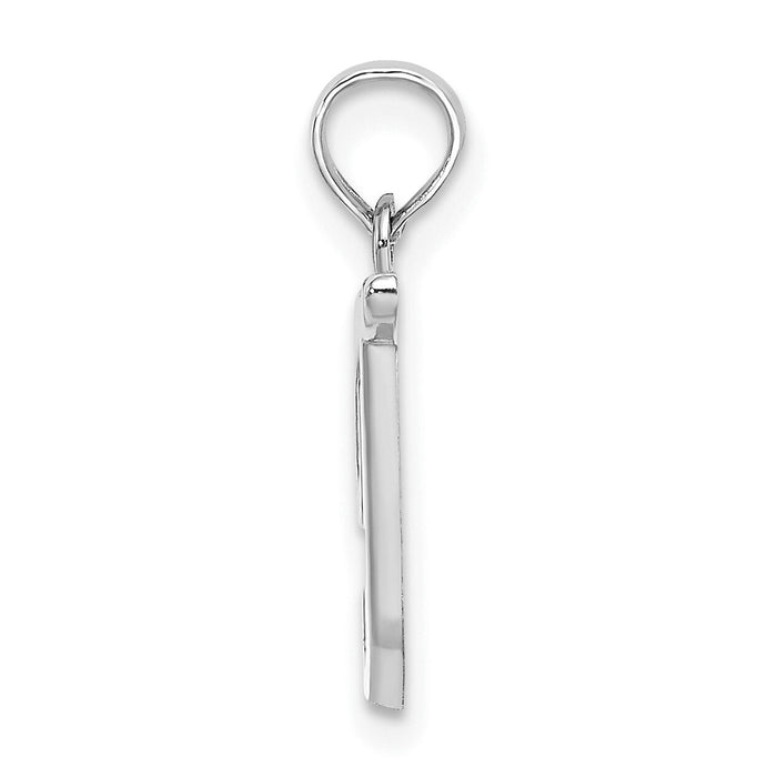 14KW White Gold Script Letter T Initial Pendant-K6422WT