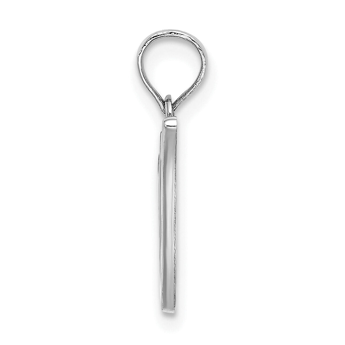 14KW White Gold Script Letter V Initial Pendant-K6422WV