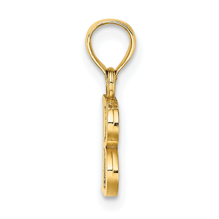 14KY Polished Block Letter B Initial Pendant-K6423B