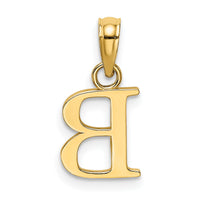 14KY Polished Block Letter B Initial Pendant-K6423B