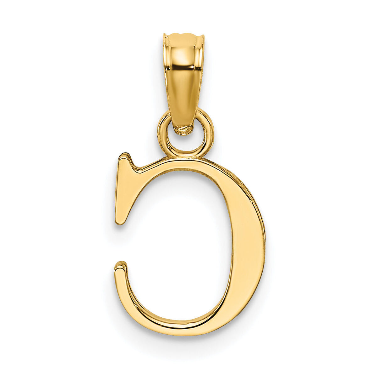 14KY Polished Block Letter C Initial Pendant-K6423C