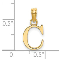 14KY Polished Block Letter C Initial Pendant-K6423C