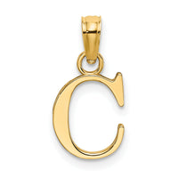 14KY Polished Block Letter C Initial Pendant-K6423C