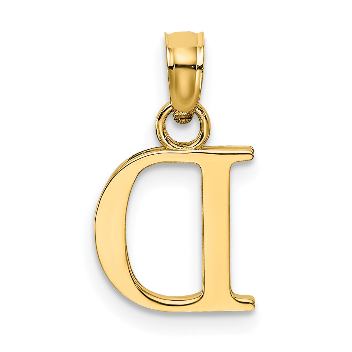 14KY Polished Block Letter D Initial Pendant-K6423D