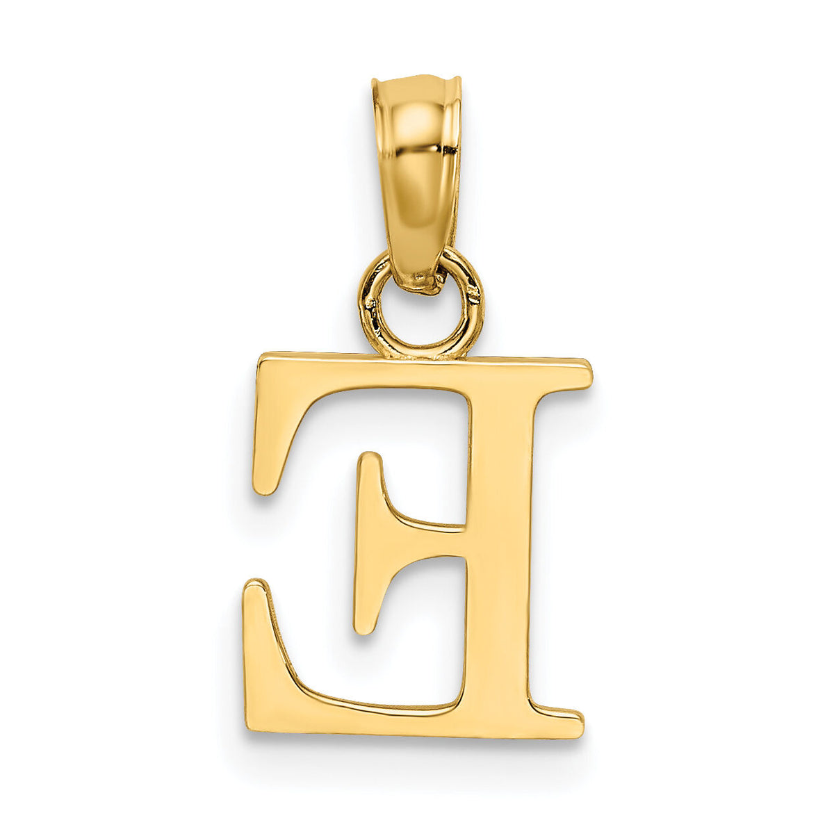 14K Polished Block Letter E Initial Pendant-K6423E