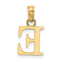 14K Polished Block Letter E Initial Pendant-K6423E