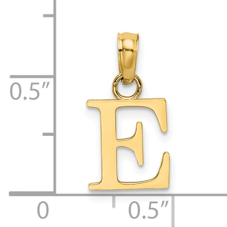 14K Polished Block Letter E Initial Pendant-K6423E
