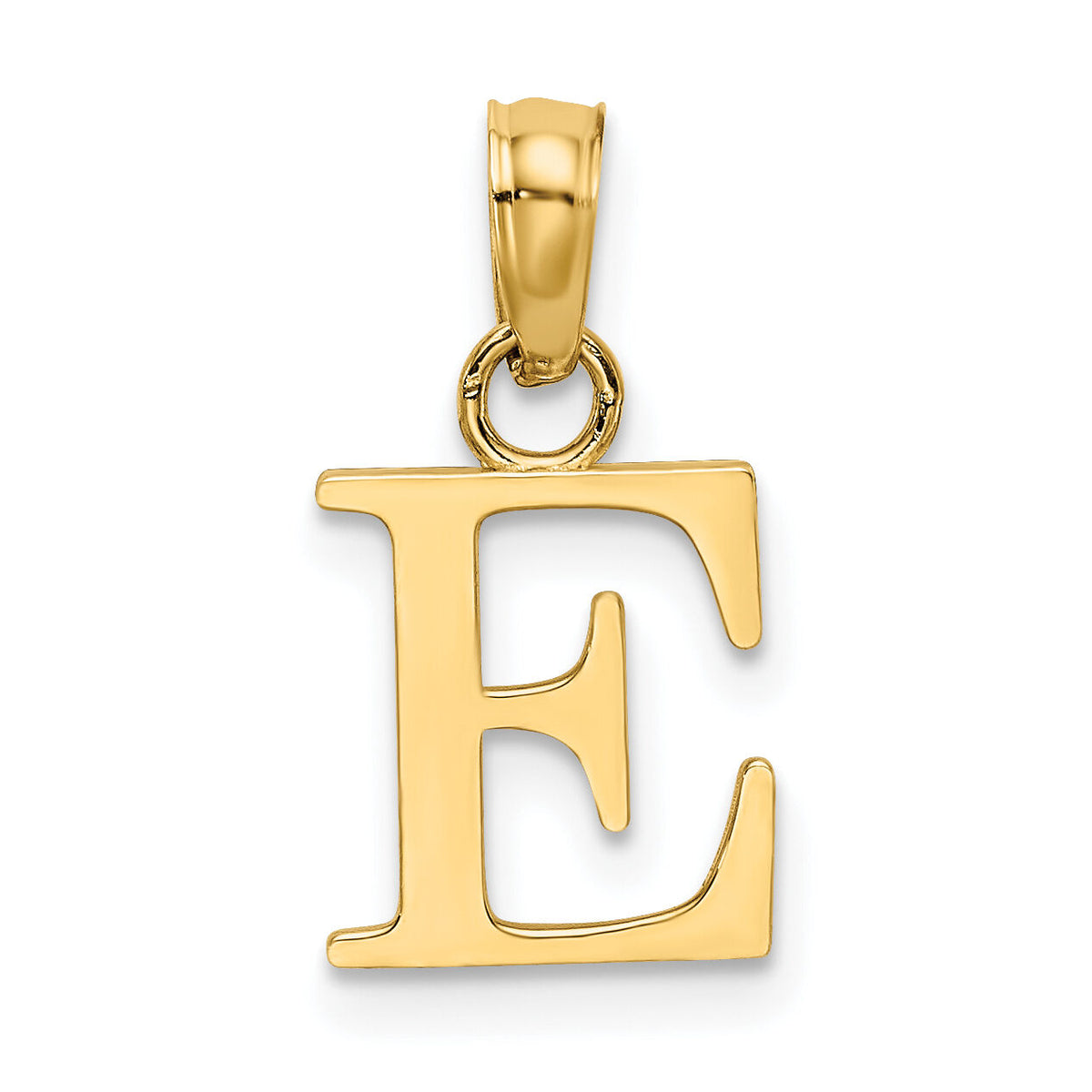 14K Polished Block Letter E Initial Pendant-K6423E