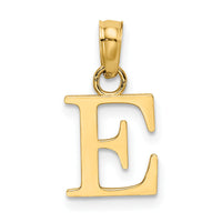 14K Polished Block Letter E Initial Pendant-K6423E